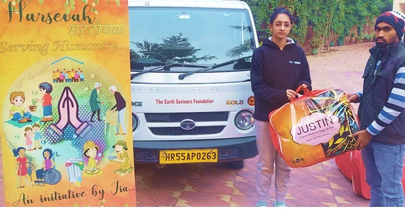Distribution of blankets for old age home run by Earth Saviours foundation in Delhi NCR in the bone chilling winter December 2025… all efforts by Harsevak